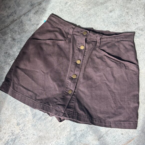 Button-Front Skort - Picture 2 of 6